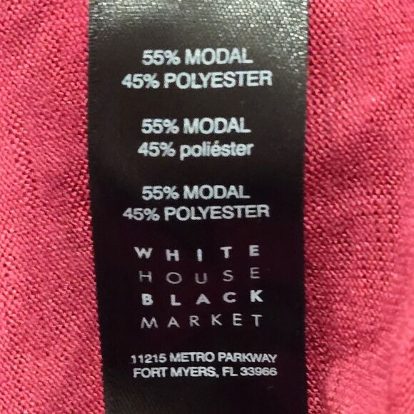 White House Black Market Open Back Top Size Medium Deep Pink Womens - Picture 5 of 11